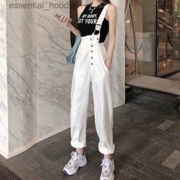 Women's Jumpsuits Rompers New Style Hot Sale Korean Version High Waist Denim Overalls Women 2023 Spring Loose Pants Trendy ins Influencer All-Match Casual L230918