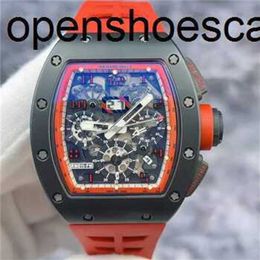 Luxury RicharMilles Watch Mechanical Automatic Movement Waterproof Swiss movement Top Quality RM011FM Midnight Fire Limited edition 88 black and red colo
