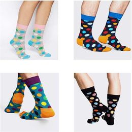 24pcs12pairs Happy socks fashion high quality men's polka dot casual cotton color2943