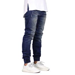 Mode Männer Jogger Jeans Frühling Herbst Hohe Qualität Slim Washed Jeans Herren High Street Hip Hop Einfarbig Strahl Fuß Denim pant222q