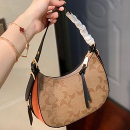 Women Designer Hobos Purses Shoulder Bags 10A Mirror Quality Ladies Zipper Half-Moon Handbags Genuine Leather Purse Wallet Clutch Printing Girl Fashion Dhgate Bag