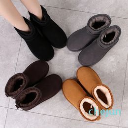 Women Boots Designer Booties Classic Snow Chestnut Low Bow Black Grey Pink Navy Blue Ankle Short Winter booties