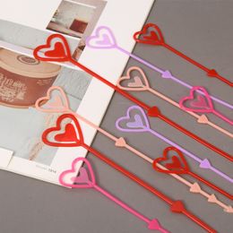 Disposable Dinnerware 80Pc/Bag Card Holder Inserting Rod Plastics Postcard Clips Party DIY Decoration Red Heart Flowers Packing Parts Cake Decoratios 230918