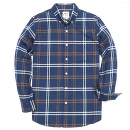 Men's Casual Shirts Dubinik Flannel For Men Long Sleeve Button Down Plaid All Cotton Shirt With Pocket303p