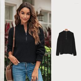 Women's Knits Autumn Solid Colour Loose Turtleneck Pullover Long Sleeve Early Tup Cardigan Sweater Coat