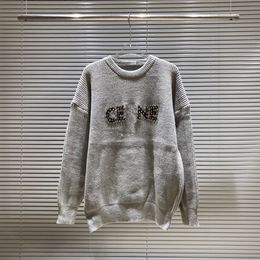 2023 New Cardigan Knitted Sweater Minimalist Embroidery Log Letter Academic Luxury Elegant V-Neck Design Pullover Sweater Unisex U91803
