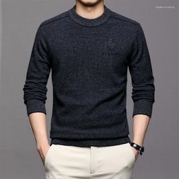 Men's Sweaters 2024 Autumn And Winter Men Turtleneck Thick Warm Bottoming Shirt Male Br Clothes Pullover Sweater Fashion Solid Colour
