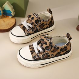 Sneakers Spring Girls Baby Shoes High Top Leopard Breathable Children Canva Parent child Kids for Girl 230918