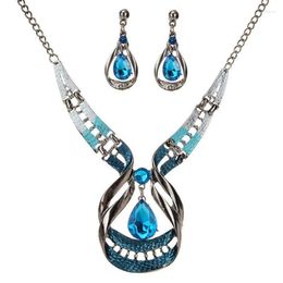 Necklace Earrings Set Luxury Waterdrop Zircon Jewellery Sets For Women Prom Banquet Party Earring Neckalce Z60CF4