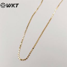 Chain WT-BFN058 Unique Korea handmade Brass chain with 18k real gold plated resist tarnishale beads metal chain necklace jewelry chain 230918