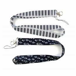 10PCS Piano Musical Note Art Lanyard Keychain Lanyards for Keys Badge ID Mobile Phone Rope Neck Straps Accessories Gifts2646