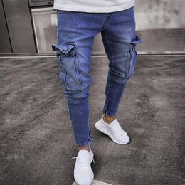 Men Clothes 2019 Skinny Jeans Mens Stretch Denim homme rotos Pant Distressed Ripped Freyed Slim Fit Pocket Jean Trousers LF806286f
