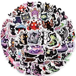 50Pcs-Pack Cartoon Funny Cat Stickers Waterproof Vinyl Stickers for Luggage Water Bottle Laptop Car Planner Scrapbooking Phone Mac Door Wall Decals