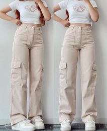 Women s Pants s 2023 Autumn And Winter Women Joker Casual Waist Three dimensional Pocket Overalls Collect waist shape 230918