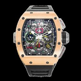 Automatic Mechanical Wristwatches Swiss Sporst Watches Wrist Watch Richarmilles RM1102 Mens Watch Rose Gold Calendar Time Month Double Time Zone Automatic M WNEHD