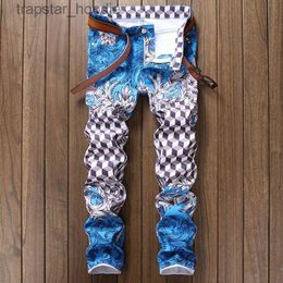 Men's Jeans Mens 3D Digital Printed Stretch jeans Fashion Designer Slim Fit Spring Summer Denim pants Hip Hop Skinny Trousers For Male 586 L230918