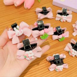 Hair Accessories Adorable Sweet Clip Cloth Headdress Bow Tulip Flower Korean Style Hairpin Girl Mini Claw Kids Bangs Hairgrip