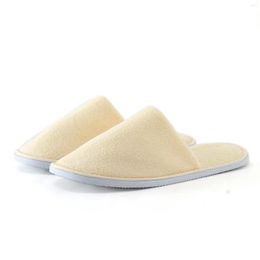 Slippers El Disposable Spa Guest Slipper Open Toe Towelling Terry Style Breathable Soft White Shoes Comfort