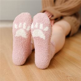 Winter Funny Animal Cute Fuzzy Socks Women Thick Cartoon Sock Cotton Warm Fluffy Home Floor Hosiery Calcetines House Mujer