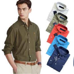 Mens Shirts Polo Long Sleeve Solid Colour Slim Fit Casual Business clothing Long-sleeved Dress shirt Oxford cloth327y
