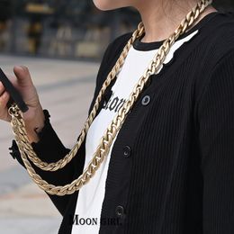 Pendant Necklaces Gold Colour Acrylic Mobile Phone Case Chain for Women 120CM Bag Chain Cell Phone Strap Lanyard Pendant Hanger Accessories Jewellery 230918