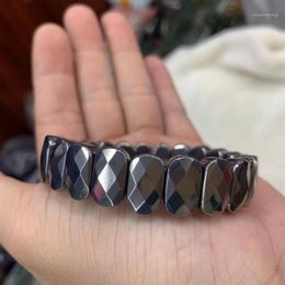 Natural Terahertz beads bracelet natural energy stone bracelet gem stone jewelry bangle for woman for man whole 1283M