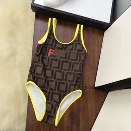 çocuklar tek parçalı kızlar bikini plaj giyim kız mayo mektubu baskı üst çocuk mayo büyüleyici lüks marka çeşitli renk stilleri