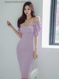 Basic Casual Dresses Fashion Summer One Piece Evening Dress For Women Elegant Chic Sexy Off-Shoulder Slim Midi Party Gown Mujer Vestido Fiesta Street L230918