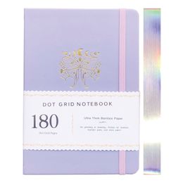 Notepads Purple Butterfly Bullet Dotted Notebook Dot Grid Journal 180gsm Paper Vegan Fabric Hardcover 230918