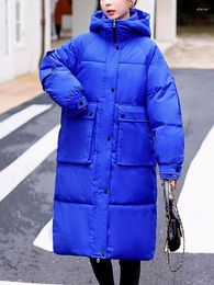 Women's Trench Coats Long Jacket Women Winter Coat Puffer Parkas Fashion Ladies Oversized Hooded Female Thicken Warm Outerwear Lady