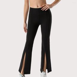 Active Pants Fashion Casual Sport Stretch Slit Flared Bell-bottoms Legging Soft Suotf Wide Leg Yoga Women