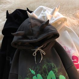 Women's Hoodies Sweatshirts Woman sweatshirts Y2k Angel ears Letter foam grunge Hoodies Goth Clothing Oversize Hoodie Harajuku Pullover vintage Aesthetic 230918