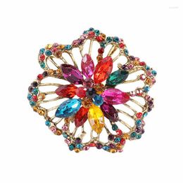 Brooches Crystal Flower For Women Unisex Fashion Bouquet Rhinestone And Pins Scarf Clip Jewellery