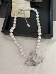 Simple Magnetic Buckle Pearl Necklace Double-Layer Diamond Clavicle Chain Wholesale