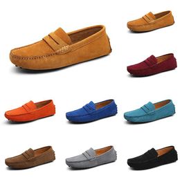 mens women outdoor Shoes Leather soft sole black red blue brown Fuchsia Grey comfortable Light Tan White sneaker three