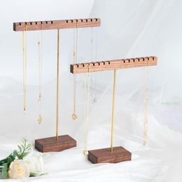 Jewellery Pouches Wooden Necklace Organiser T-Bar Jewellery Display Stands Bracelet Chain Storage Holder Shelf Rack