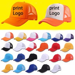 Ball Caps Custom Hat with Printing Polyester Mesh Trucker Hat Adjustable Dad DIY Baseball Cap For Men Women 230918