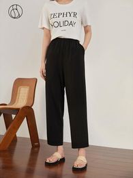 Women's Pants DUSHU Style Simple Elastic High-waisted Tapered For Women Casual Skin-covering Thin Loose Female Summer