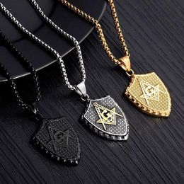 Pendant Necklaces Selling Titanium Steel Personality Men's Necklace Masonic Exaggerated Accessories3201