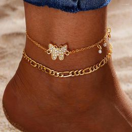 Anklets Fashion Butterfly Pendant Anklet Female Barefoot Sandals Foot Chain 2023 Ankle Bracelets For Women Jewelry
