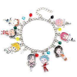 Link Chain The Seven Deadly Sins Meliodas Elizabeth Liones Charm Bracelet Escanor Lion Merlin Boar Gowther Goat King Ban Jewelry293u