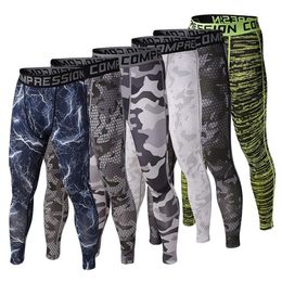 Whole-Mens Gym Camouflage Pants Sports Tights PRO Elastic Basketball Long Leggings Compression For Men Size S-XL187g