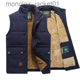 Men's Down Parkas JUMPSNOW Men's Sleeveless Coat 2023 Fur Fashion Plus Size Male Warm Waistcoat Fleece Vest Men Brand Clothing Winter Vest Jackets J230918