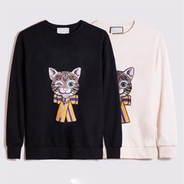 2021 designer winter sports sweater hoodies whole mens cute cat embroidery lovers womens classic sweatshirt187q