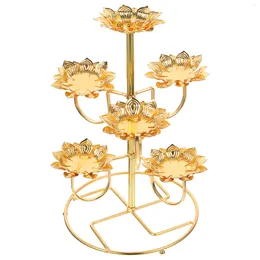 Candle Holders Ghee Lamp Holder Lotus Rack Home Items Fireplace Creative Candlestick Stainless Steel The Gift