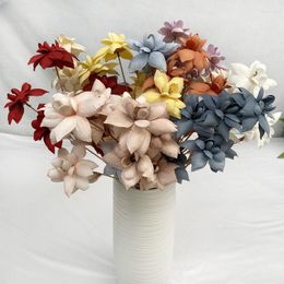 Decorative Flowers 6 Heads Silk Artificial Flower For Home Table Decor Wedding Party Arrangement Ornament Materials Fake Floral Po Props