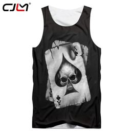 CJLM Men Tank Tops Black Cool Print Skull Poker 3D Vest Hombre Hip Hop Punk Style Crewneck Sleeveless Shirts Undershirts 5XL247J