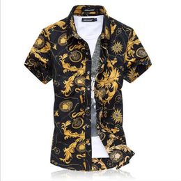 Brand Designer-High Quality Summer Printed Shirt Mens Plus Size Both Side Print Good Quality Men T shirts Flower Casual T-shirts B2528