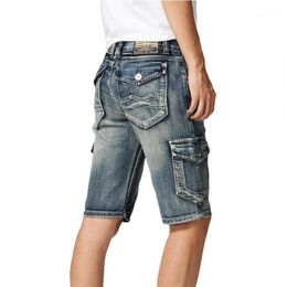 Men's Jeans KIOVNO Fashion Men Cargo Casual Denim Shorts Straight Washed Short For Male Size 29-38 Multi Pockets1312N