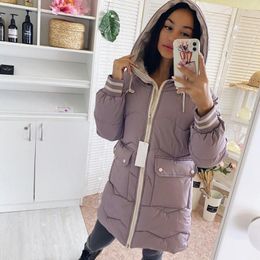 Women's Down Winter Mid-long Women Jacket 2023 Casual Thick Warm Hooded Parkas Jackets Female Pocket Sintepon Snow Coats S-3XL